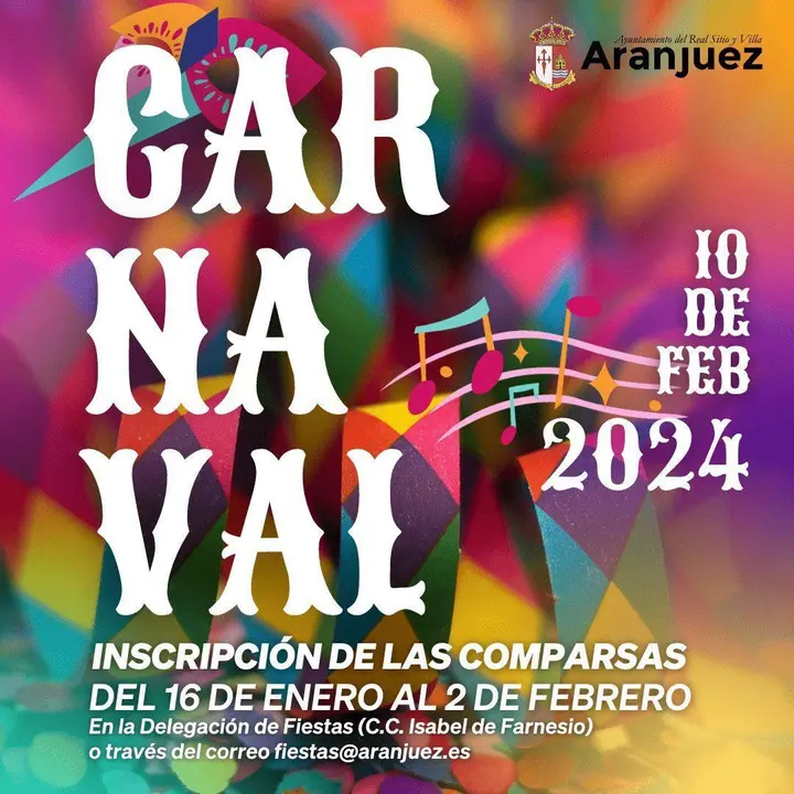 Cartel de los Carnavales de Aranjuez 2024