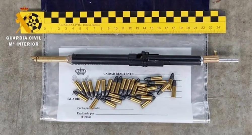 Imagen de la Guardia Civil de balas de armas
