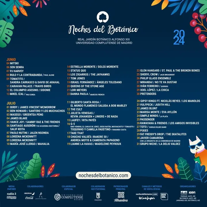 Cartel del Festival Noches del Bot&aacute;nico