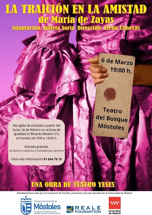 Cartel de la obra "La traici&oacute;n en la amistad" de la compa&ntilde;&iacute;a de teatro Yeses