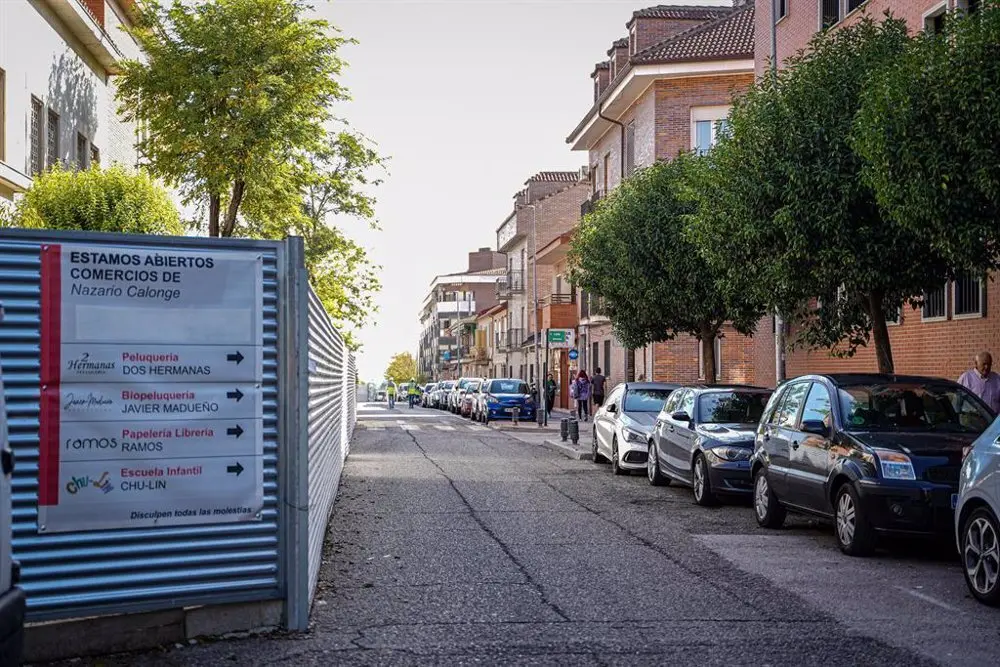 Zona de obras por la L&iacute;nea 7B de Metro de Madrid