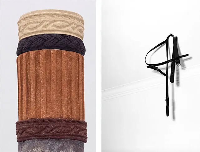 Izquierda: Tamara Arroyo, Ruina contempor&aacute;nea (detalle), 2021. Imagen cortes&iacute;a de la artista
Derecha: Elisa Azevedo. Sem t&iacute;tulo (Flesh Flower), 2018. Imagen cortes&iacute;a de la artista