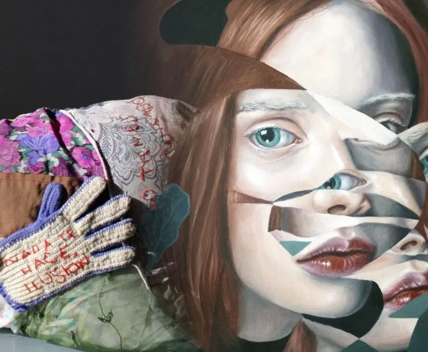 Cartel de la exposici&oacute;n colectiva &ldquo;Sombras&rdquo;, de Irene Carrasco y Sara Cubo, y &ldquo;Fragmented&rdquo;, de Adela Creative