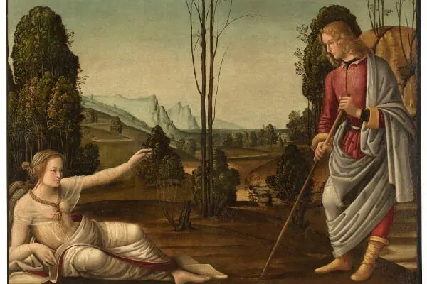 Detalle de la obra Cim&oacute;n contempla a Ifigenia de Johannes Hispanus.