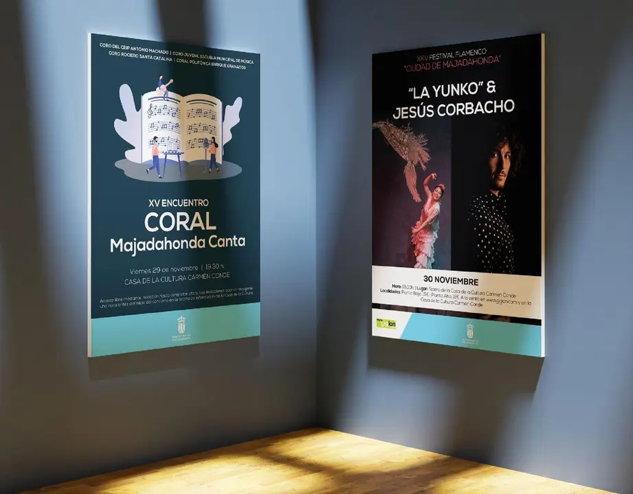 Imagen de las pancartas informativas de la agenda cultural de Majadahonda.