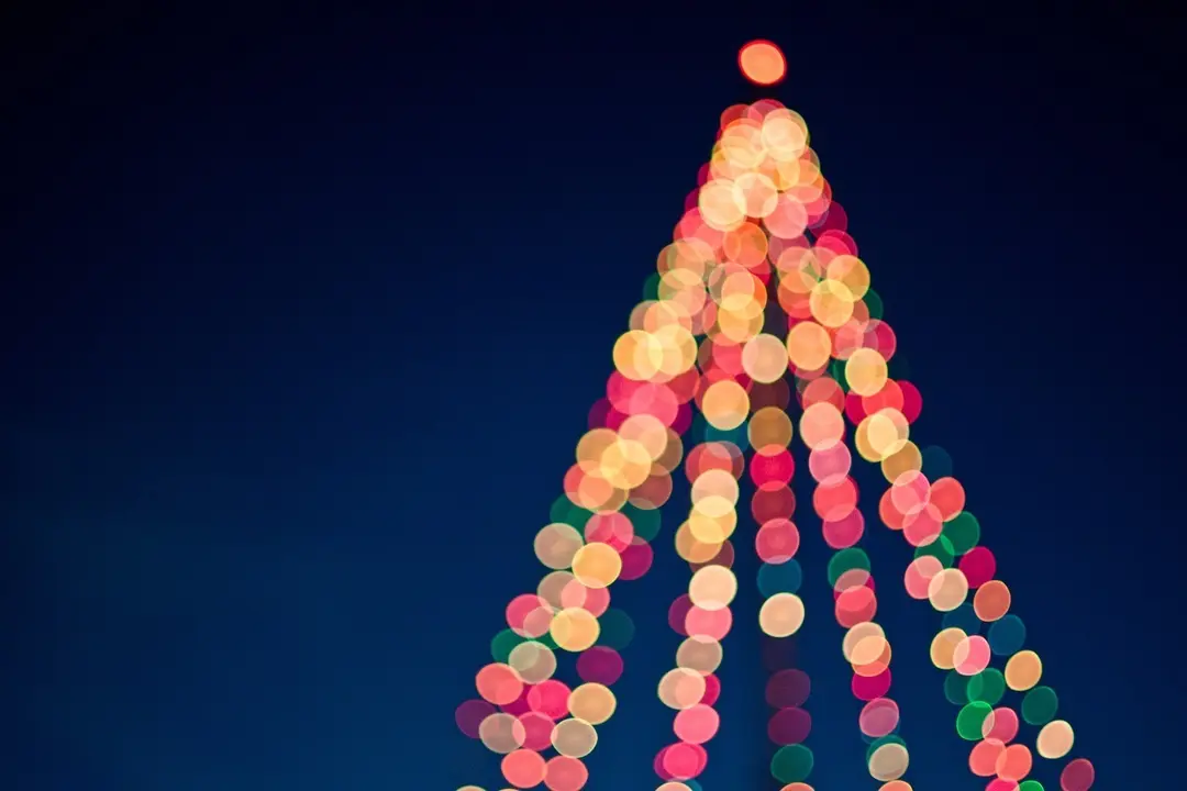 &Aacute;rbol con luces de Navidad.