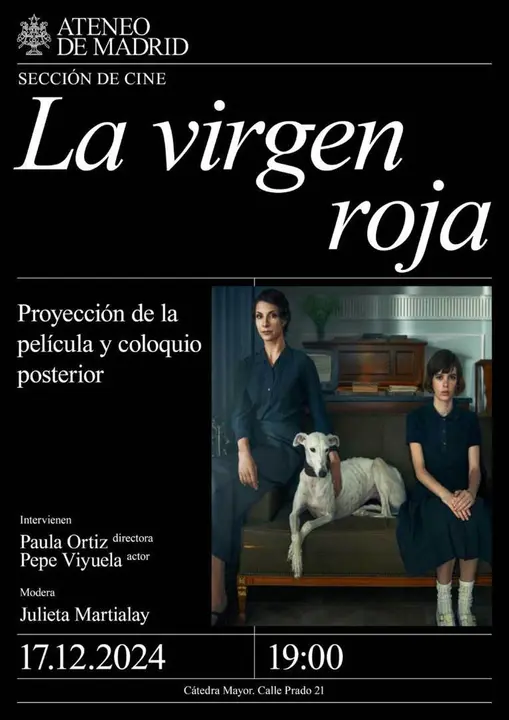 Cartel de 'La virgen roja' en el Ateneo de Madrid.