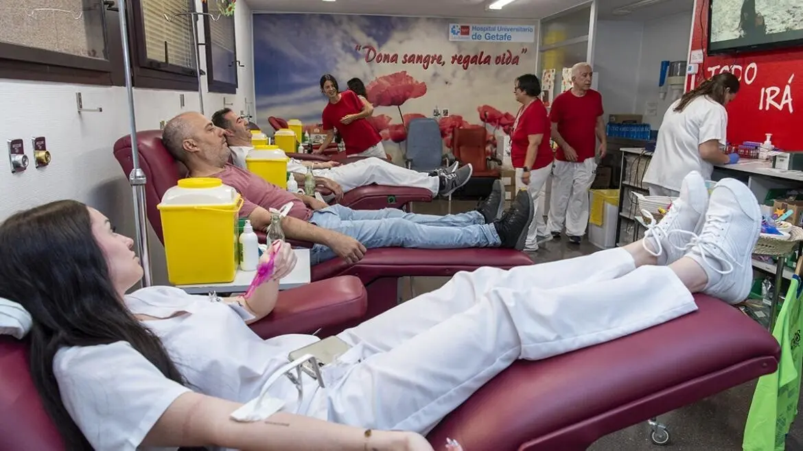 Donaci&oacute;n de sangre en el Hospital Universitario de Getafe.