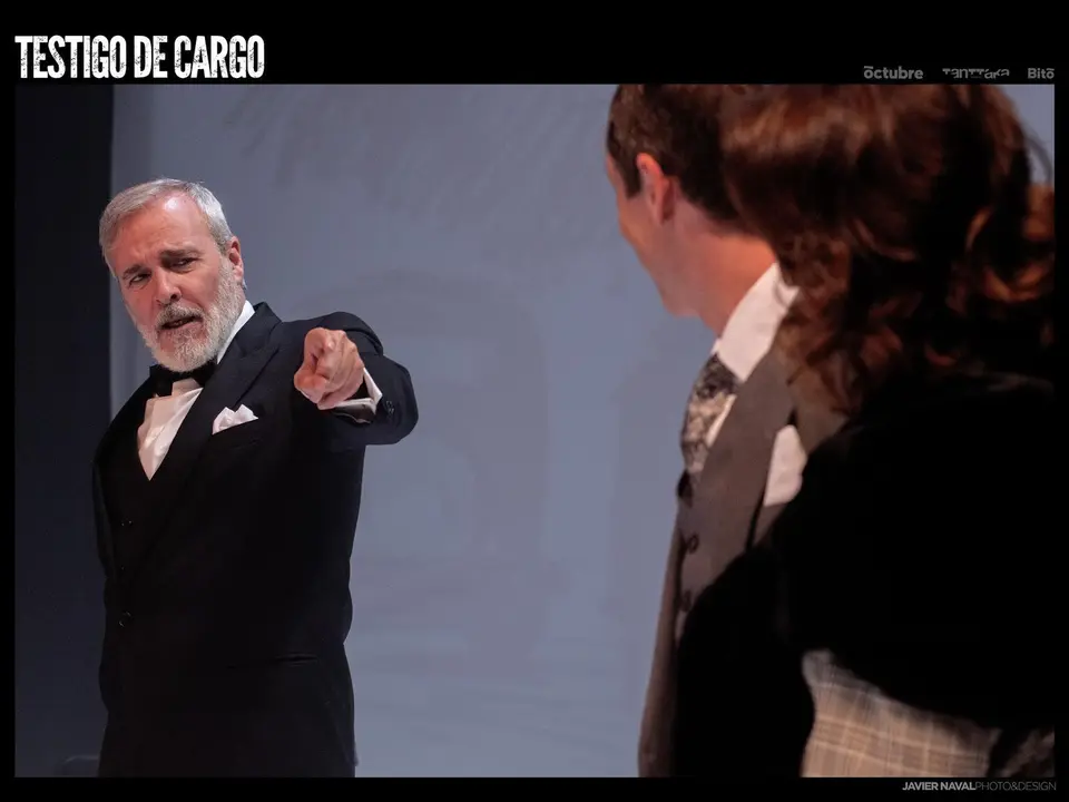 Momento concreto de la obra de teatro 'Testigo de cargo'. Imagen cedida por el Teatro Fern&aacute;n G&oacute;mez.