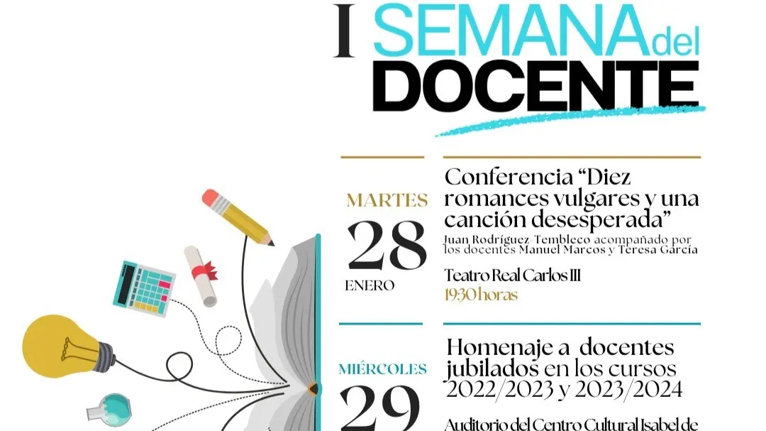 Cartel de la I Semana del docente.