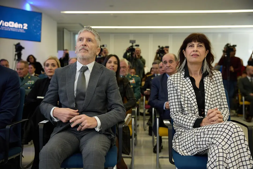 La ministra de Igualdad, Ana Redondo, y el ministro del Interior, Fernando Grande-Marlaska, presentan el nuevo modelo de respuesta policial a la violencia de g&eacute;nero.
