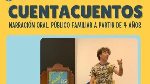 Cartel del cuentacuentos que actuar&aacute; en M&oacute;stoles.