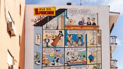 Mural dedicado a Ib&aacute;&ntilde;ez.  Imagen cedida por Diario de Madrid.