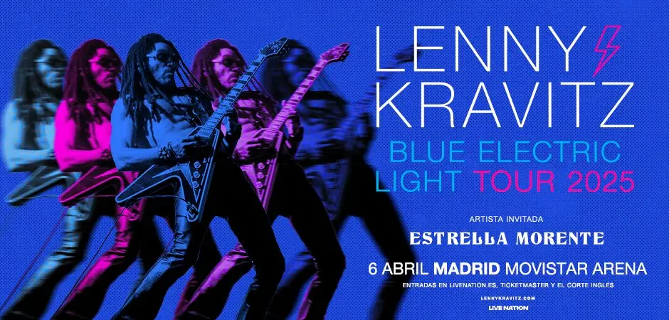 Cartel del concierto de Lenny Kravitz en Madrid. Movistar Arena.