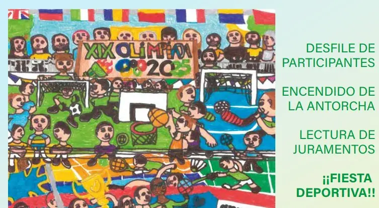 Cartel de las XIX Olimpiadas Escolares de Collado Villalba. Imagen del Ayuntamiento.