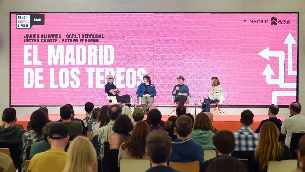 Javier Olivares, Carla Berrocal, V&iacute;ctor Coyote y Esther Ferrero en la Feria del C&oacute;mic de Madrid.