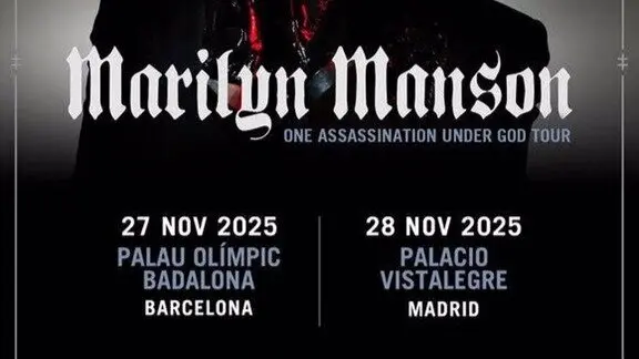 Cartel de los conciertos de Marilyn Manson en Espa&ntilde;a en 2025.