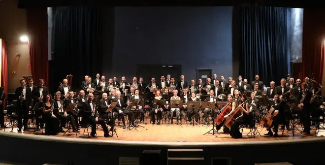 La Banda de M&uacute;sica Sinf&oacute;nica Municipal en un concierto del 2024. Imagen de Ayuntamiento de Madrid.
