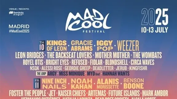Cartel del festival Mad Cool del 2025.