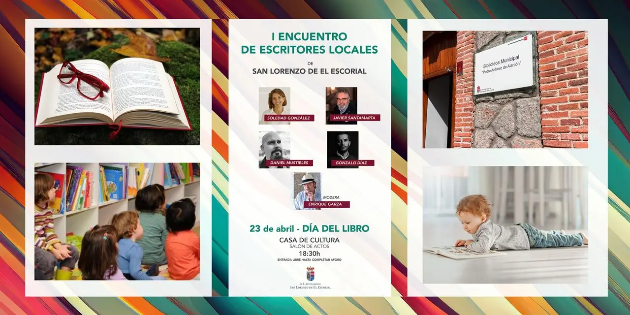 Cartel promocional del D&iacute;a del Libro de San Lorenzo de El Escorial. Imagen del Ayuntamiento de San Lorenzo de El Escorial.