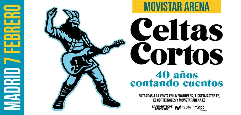 Cartel del concierto de Celtas Cortos. Imagen del Movistar Arena.