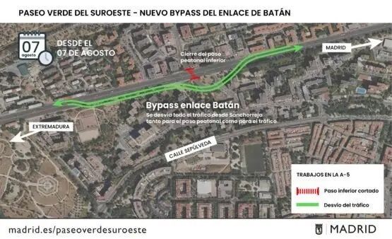 Nuevo bypass enlace batan. Imagen del Ayuntamiento de Madrid.