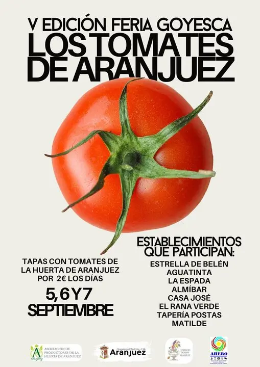 Cartel de la V edici&oacute;n de la Feria Goyesca de Tomates de Aranjuez.