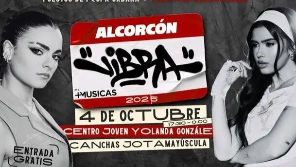 Cartel de 'Alcorc&oacute;n vibra'.