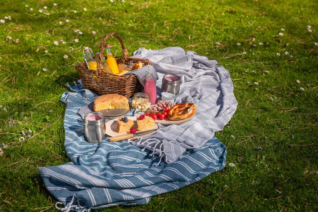 Un picnic en imagen de archivo.