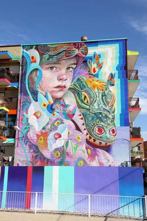 Mural 'Ni&ntilde;os Perdidos', de Murfin. Imagen del Ayuntamiento de Fuenlabrada.