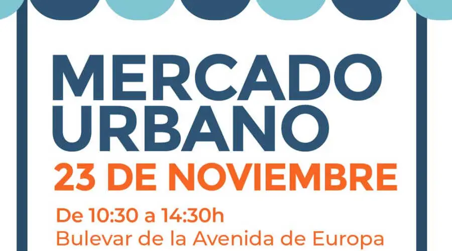 Cartel del Mercado Urbano de Pozuelo de Alarc&oacute;n.