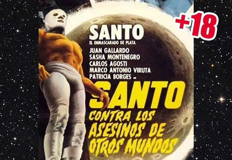 Cartel de la proyecci&oacute;n de &ldquo;Santo contra los asesinos de otros mundos&rdquo;.
