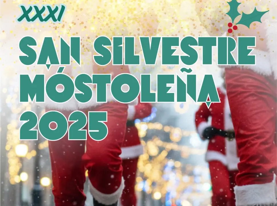 Cartel de la San Silvestre 2025 de M&oacute;stoles.