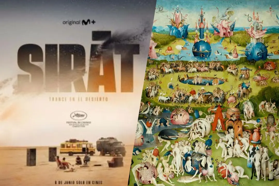 El cartel de la pel&iacute;cula 'Sirat', y la obra 'El jard&iacute;n de las delicias'.