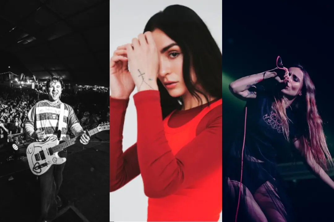 Besmaya, Natalia Lacunza y Zahara. Fuente: Instagram de los artistas y Movistar Arena.