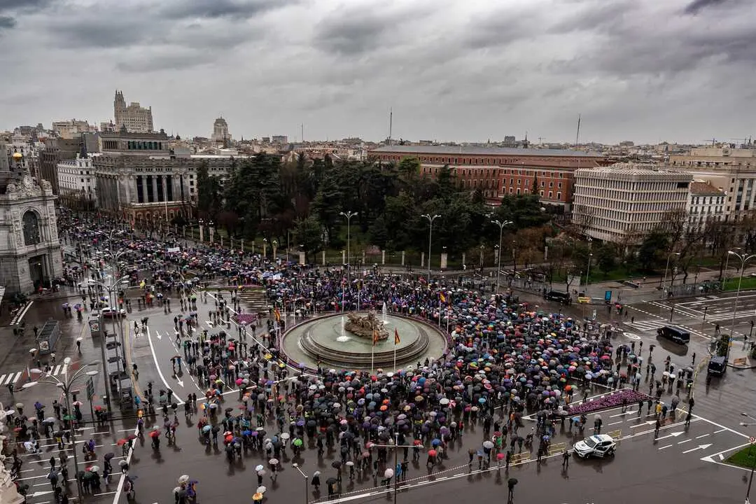 Final de la manifestaci&oacute;n del 8M del 2025. Imagen de EP.