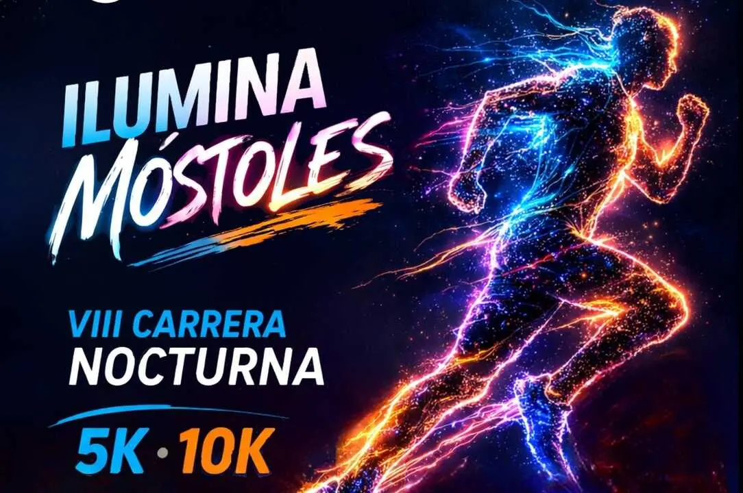 Cartel de la carrera nocturna Ilumina M&oacute;stoles.