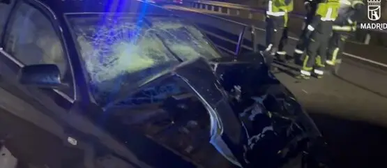 El momento del accidente. Imagen de Emergencias Madrid.
