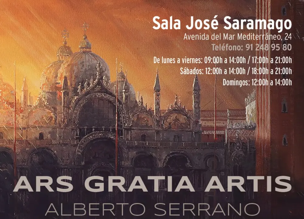 Cartel de la exposici&oacute;n &ldquo;Ars Gratia Artis&rdquo;, del artista Alberto Rodr&iacute;guez Serrano.