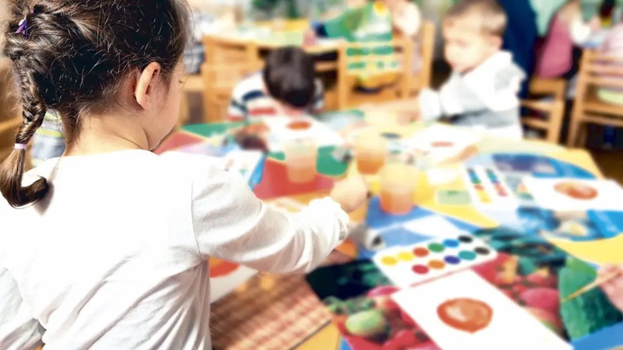 Clase de Educaci&oacute;n Infantil. Foto de archivo