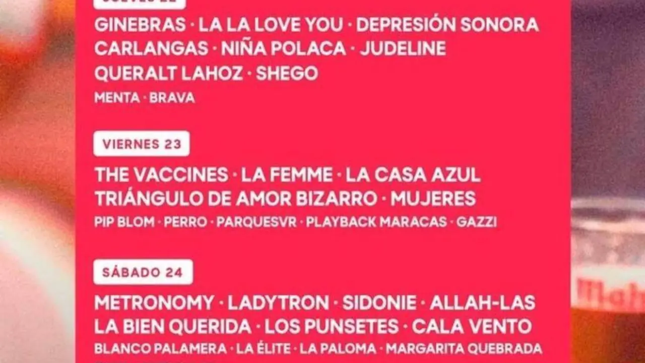 Foto del cartel con la programaci&oacute;n para el Festival Tomavista 