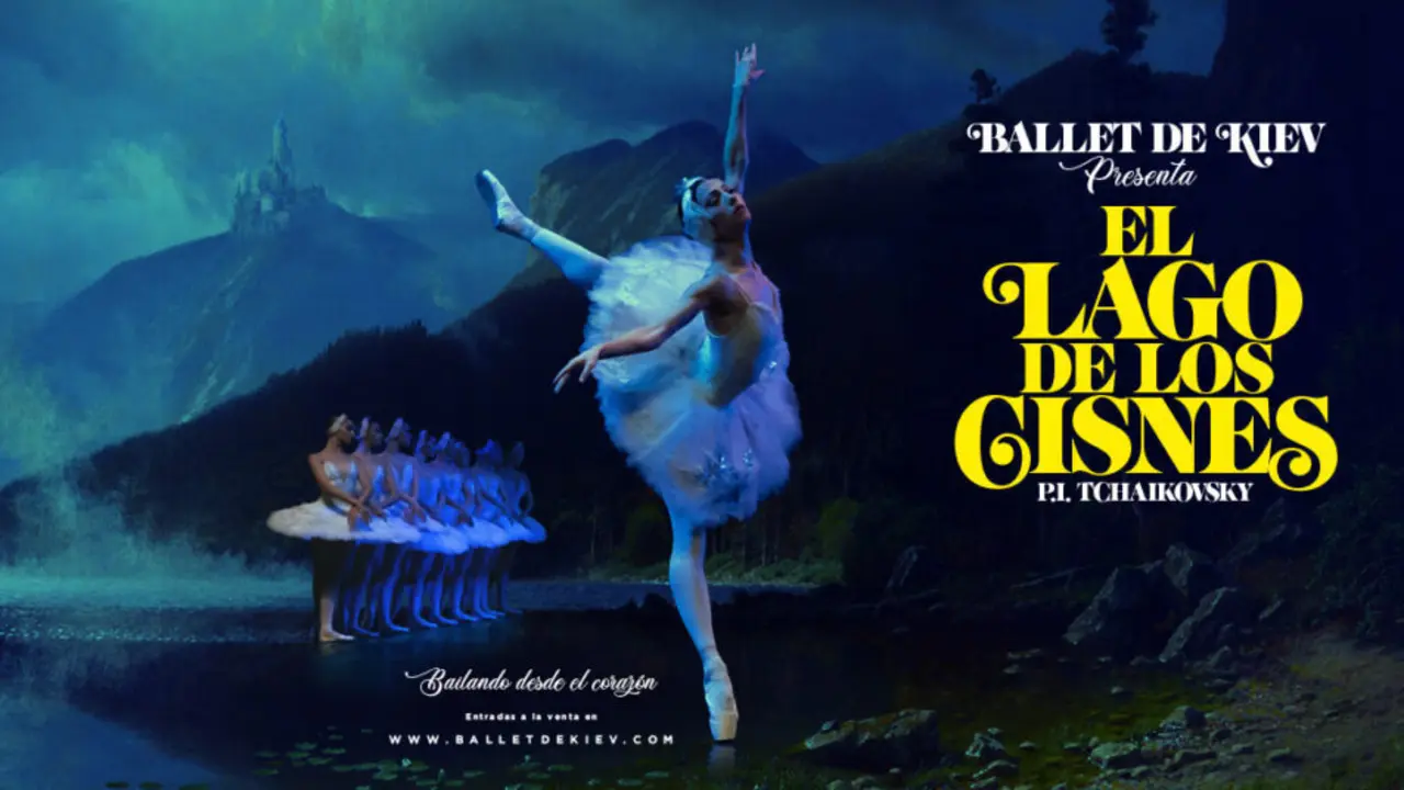 Cartel de la obra "El lago de los cisnes". 