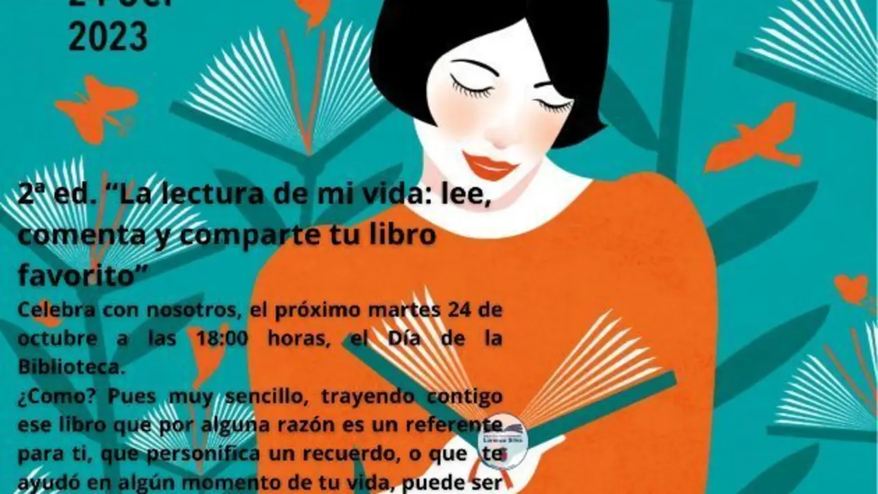 Cartel D&Iacute;A DE LA BIBLIOTECA en Humanes.