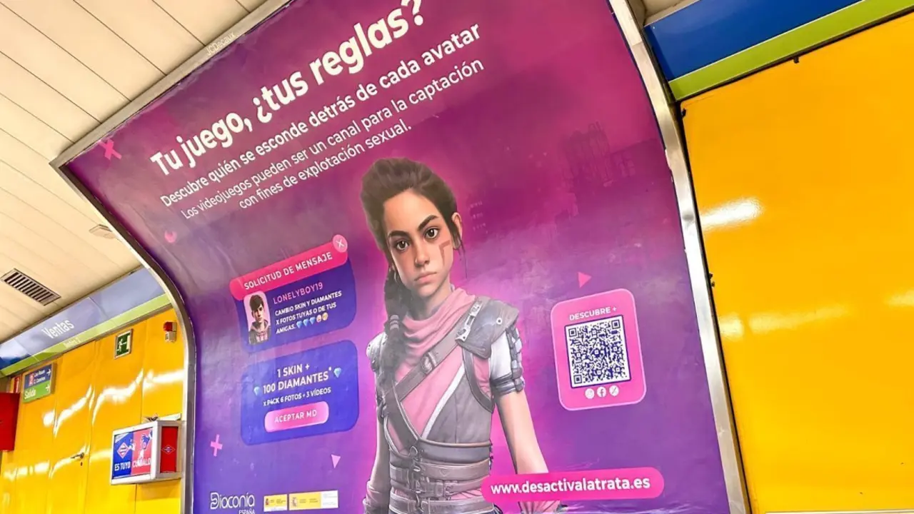Cartel de la campa&ntilde;a ?tu juego, &iquest;mis reglas?' en el Metro de Madrid.