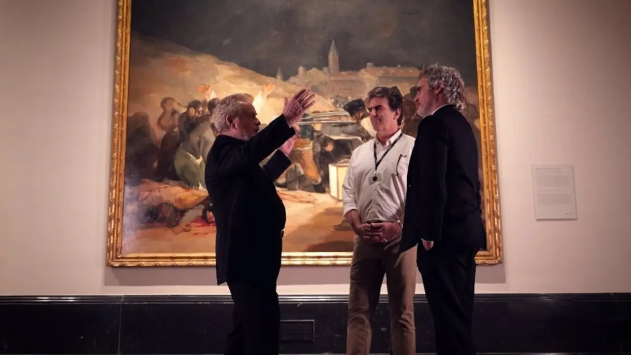Ridley Scott y Joaquin Phoenix en el Museo del Prado
