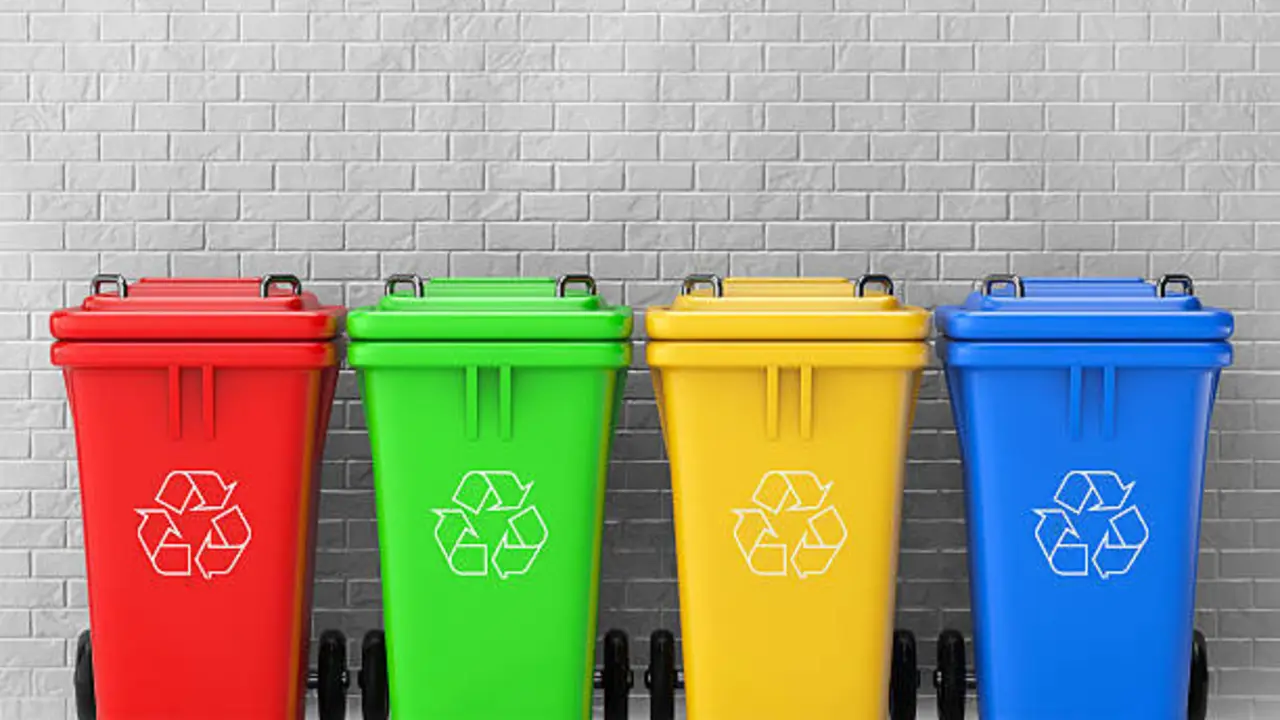 Contenedores de reciclaje en la calle.