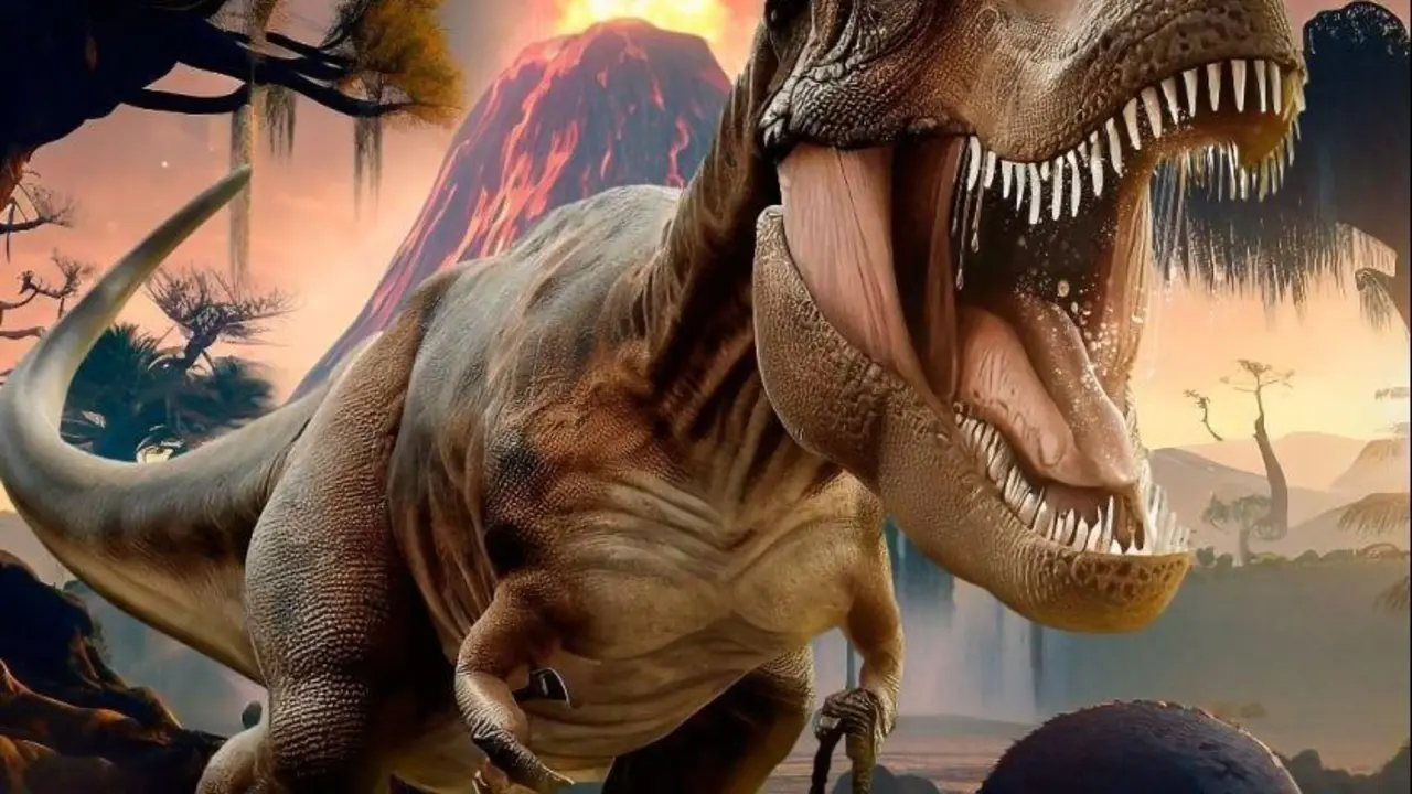 Cartel de la exposici&oacute;n de dinosaurios de Villalba