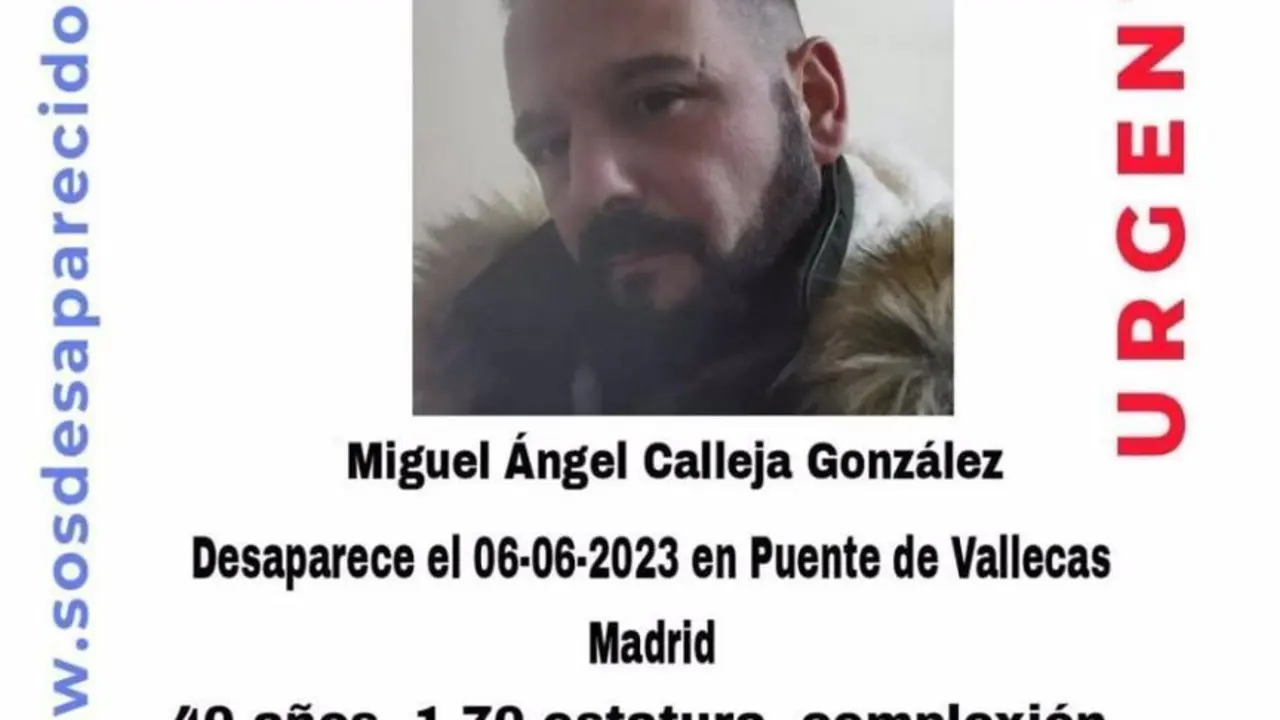 Cartel de SOS Desaparecidos de Miguel &Aacute;ngel Calleja Gonz&aacute;lez