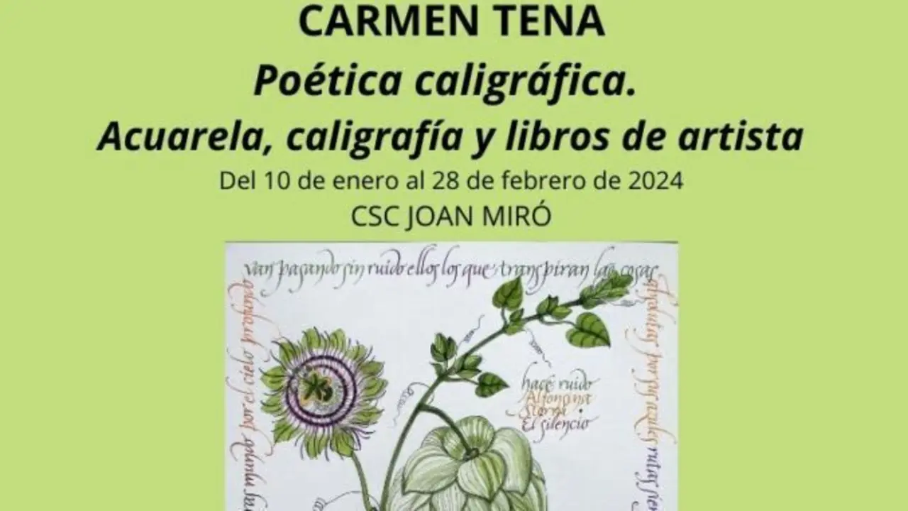 Exposici&oacute;n de po&eacute;tica caligr&aacute;fica de Carmen Tena