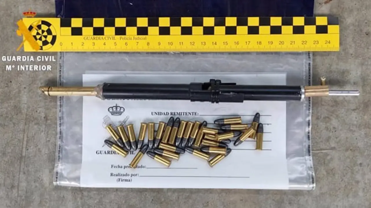 Imagen de la Guardia Civil de balas de armas